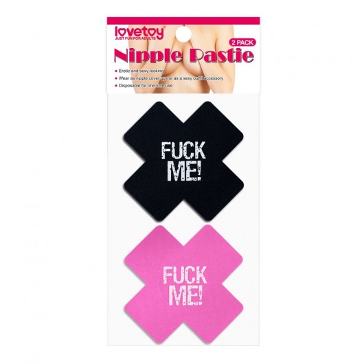 Набор из 2 пар пэстисов Cross Pattern Nipple Pasties - Lovetoy - купить с доставкой в Благовещенске