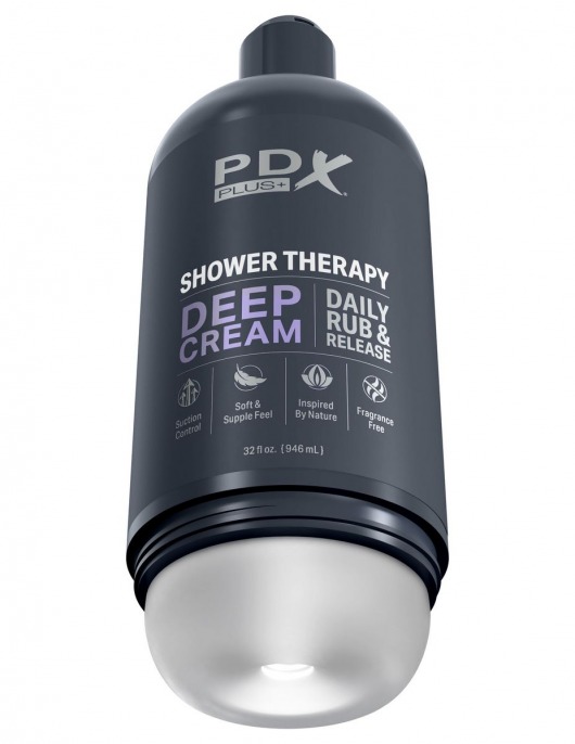 Мастурбатор в бутылке Shower Therapy Deep Cream - Pipedream - в Благовещенске купить с доставкой