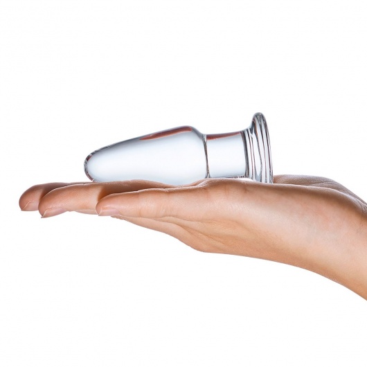 Гладкая стеклянная анальная пробка - 8 см. - Glas