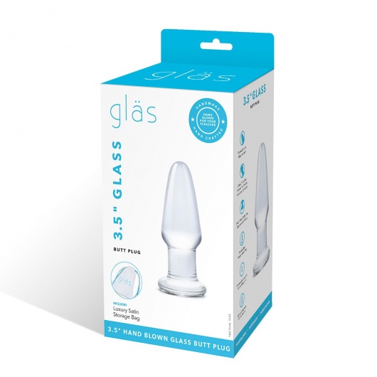 Гладкая стеклянная анальная пробка - 8 см. - Glas