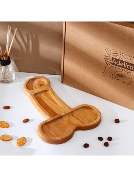 Деревянное блюдо для подачи в форме члена (32,5 х 20 х 1,7 см) - Сима-Ленд - купить с доставкой в Благовещенске