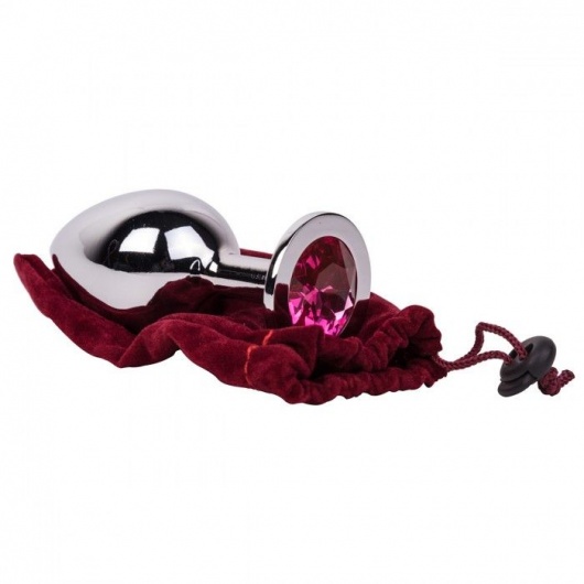 Большой стальной плаг с розовым кристаллом Pink Bubble Gum - 9,5 см. - Erotic Fantasy - купить с доставкой в Благовещенске