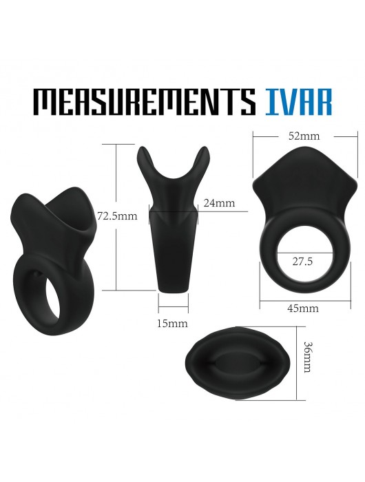 Черная эрекционная утяжка для пениса и мошонки Rooster Ivar - Velv or - в Благовещенске купить с доставкой