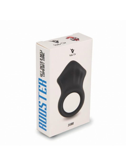 Черная эрекционная утяжка для пениса и мошонки Rooster Ivar - Velv or - в Благовещенске купить с доставкой