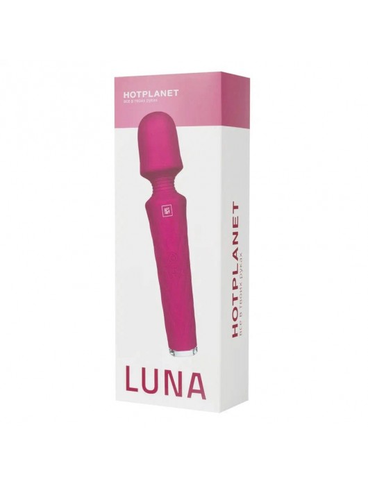 Бордовый вибромассажер Luna - 21,4 см. - HOT planet