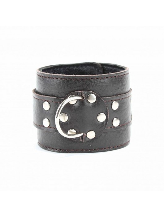 Коричневые оковы из мягкой кожи на металлической цепочке - БДСМ Арсенал - купить с доставкой в Благовещенске