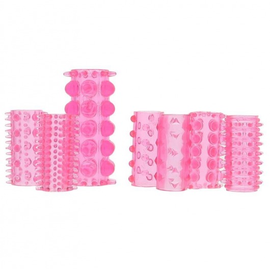 Набор из 7 розовых насадок на пенис ONE-A-DAY PENIS SLEEVES PINK - Seven Creations - в Благовещенске купить с доставкой