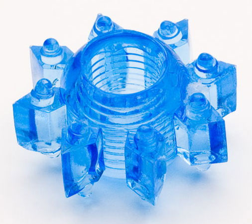 Голубая гелевая насадка-звезда - Toyfa Basic - в Благовещенске купить с доставкой