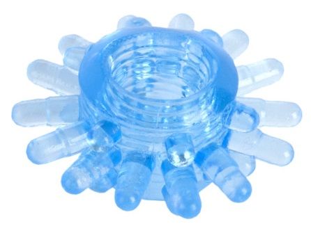 Голубая гелевая насадка с шипиками - Toyfa Basic - в Благовещенске купить с доставкой