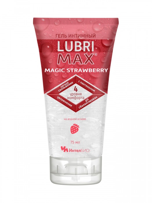 Интимный гель-смазка на водной основе Lubrimax Magic Strawberry - 75 мл. - ИнтелБИО - купить с доставкой в Благовещенске