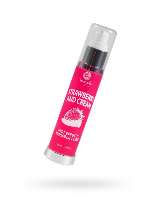 Массажное масло 2-в-1 с разогревающим эффектом и вкусом клубники со сливками - 50 мл. - Secret Play - купить с доставкой в Благовещенске