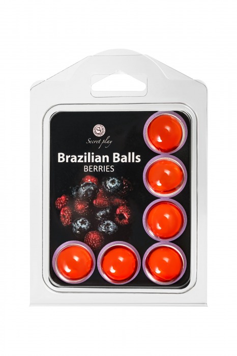 Набор из 6 шариков с массажным маслом Brazilian Balls с ароматом ягод - Secret Play - купить с доставкой в Благовещенске