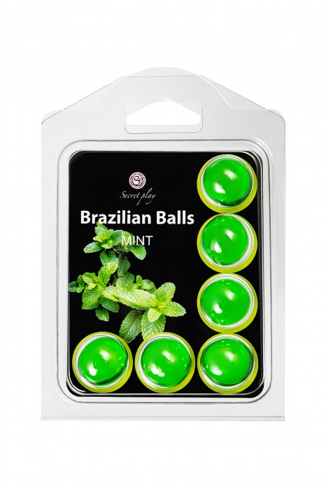 Набор из 6 шариков с массажным маслом Brazilian Balls с ароматом мяты - Secret Play - купить с доставкой в Благовещенске