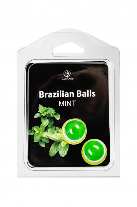 Набор из 2 шариков с массажным маслом Brazilian Balls с ароматом мяты - Secret Play - купить с доставкой в Благовещенске