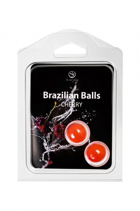 Набор из 2 шариков с массажным маслом Brazilian Balls с ароматом вишни - Secret Play - купить с доставкой в Благовещенске