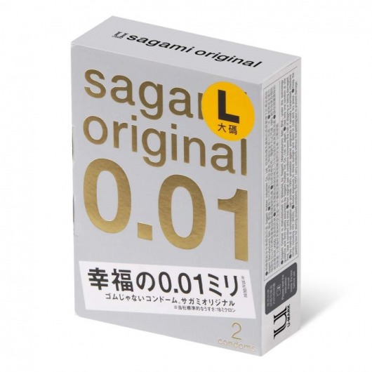 Презервативы Sagami Original 0.01 L-size увеличенного размера - 2 шт. - Sagami - купить с доставкой в Благовещенске