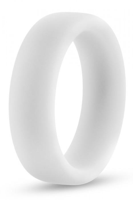 Белое люминесцентное эрекционное кольцо Silicone Glo Cock Ring - Blush Novelties - в Благовещенске купить с доставкой