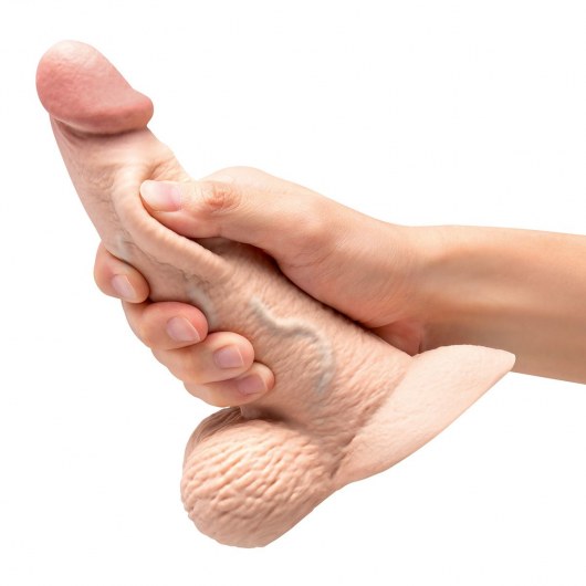 Телесный анальный фаллоимитатор Slipskin 6.5’’ Curved - 16,7 см. - b-Vibe