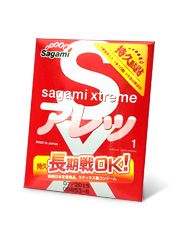 Утолщенный презерватив Sagami Xtreme FEEL LONG с точками - 1 шт. - Sagami - купить с доставкой в Благовещенске