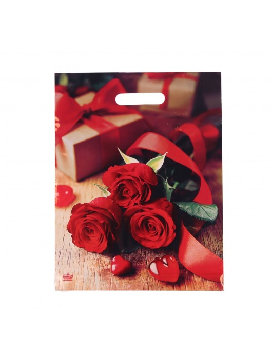 Пакет с принтом в виде роз (31х40 см) - Сима-Ленд - купить с доставкой в Благовещенске