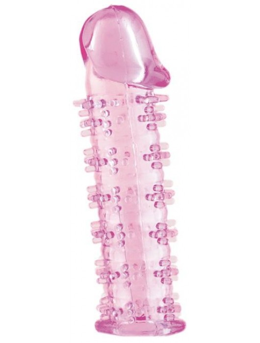 Розовая насадка на пенис с шипами - 12,5 см. - A-toys - в Благовещенске купить с доставкой