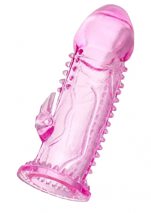 Розовая насадка на пенис с шипиками и коготком - 13,5 см. - A-toys - в Благовещенске купить с доставкой