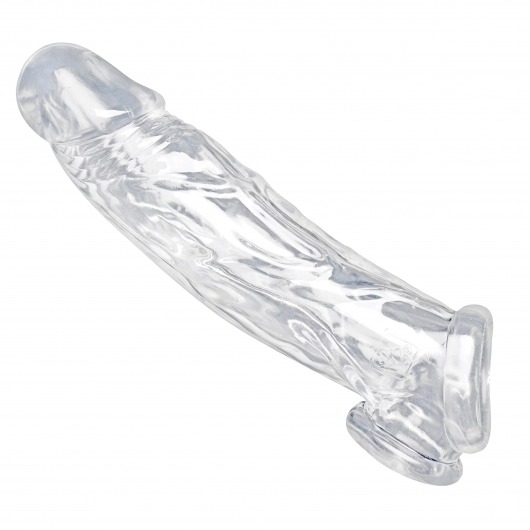 Прозрачная насадка для увеличения члена Realistic Clear Penis Enhancer and Ball Stretcher - 20,3 см. - XR Brands - в Благовещенске купить с доставкой