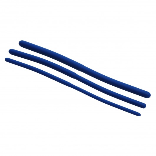 Набор из 3 синих силиконовых уретральных расширителей Invasion Silicone Urethral Sound Trainer Set - XR Brands - купить с доставкой в Благовещенске