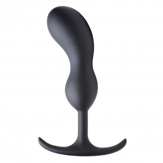 Черный массажер простаты с утяжелителями Premium Silicone Weighted Prostate Plug Large - 18,8 см. - XR Brands - в Благовещенске купить с доставкой