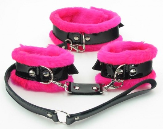 Набор с розовым мехом BDSM Light - БДСМ Арсенал - купить с доставкой в Благовещенске