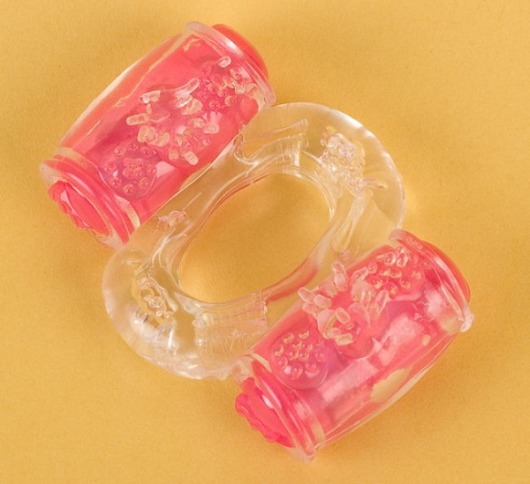 Прозрачное виброкольцо с двумя вибропульками - Toyfa Basic - в Благовещенске купить с доставкой