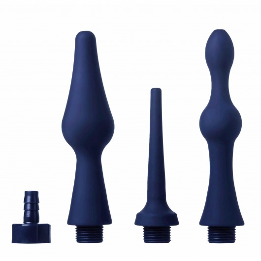 Набор из 3 универсальных насадок для анального душа Universal 3 Piece Silicone Enema Attachment Set - XR Brands - купить с доставкой в Благовещенске