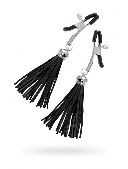 Зажимы на соски «Прищепки» с черными кисточками из замши - Pecado - купить с доставкой в Благовещенске