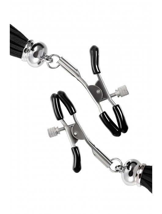 Зажимы на соски «Прищепки» с черными кисточками из замши - Pecado - купить с доставкой в Благовещенске