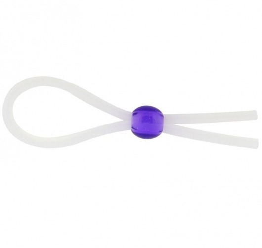 Прозрачное лассо с фиолетовой бусиной SILICONE COCK RING WITH BEAD LAVENDER - NMC - в Благовещенске купить с доставкой