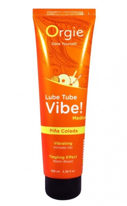 Гель с эффектом вибрации Lube Tube Vibe Medium Pina Colada - 100 мл. - ORGIE - купить с доставкой в Благовещенске