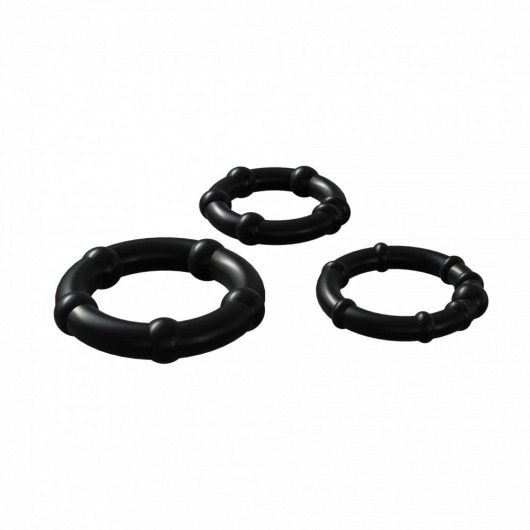 Набор из 3 черных эрекционных колец Babooom Ring Set - Adrien Lastic - в Благовещенске купить с доставкой