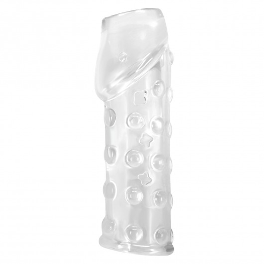 Прозрачная открытая насадка на пенис с бугорками - 19,8 см. - Baile - в Благовещенске купить с доставкой