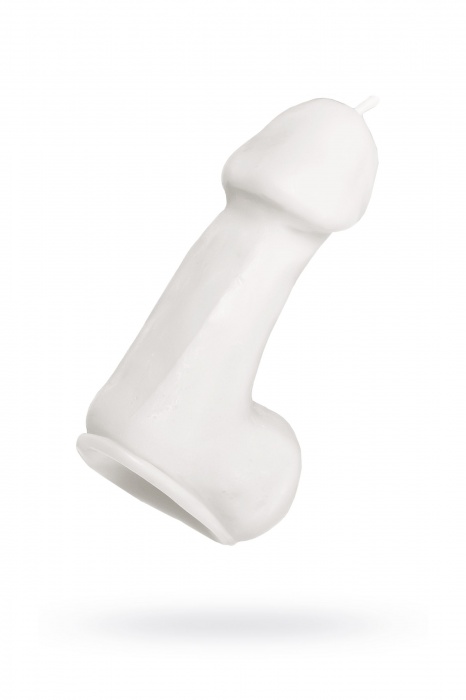 Белая свеча в форме пениса - 47 гр. - Pecado - купить с доставкой в Благовещенске