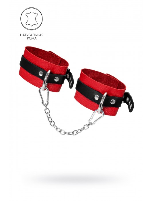Красно-черные мягкие оковы с одним ремешком и люверсами - Pecado - купить с доставкой в Благовещенске