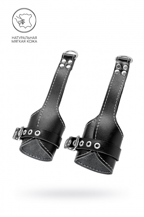 Черные подвесы с белой строчкой - Pecado - купить с доставкой в Благовещенске