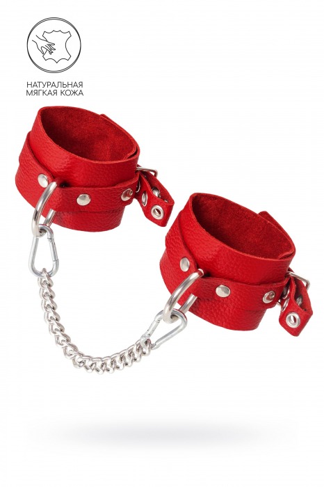 Красные мягкие кожаные оковы с люверсами - Pecado - купить с доставкой в Благовещенске