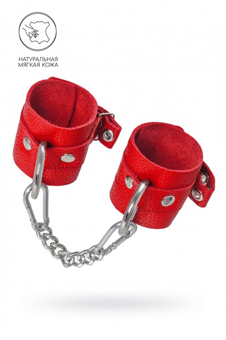 Красные мягкие кожаные наручники с люверсами - Pecado - купить с доставкой в Благовещенске
