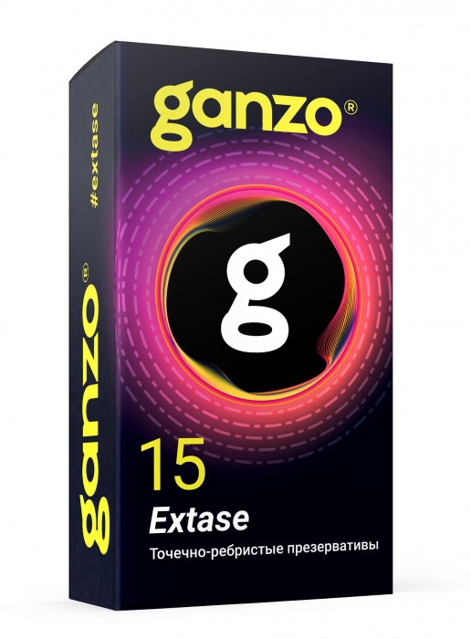 Презервативы анатомической формы с точечной и ребристой структурой Ganzo Extase - 15 шт. - Ganzo - купить с доставкой в Благовещенске
