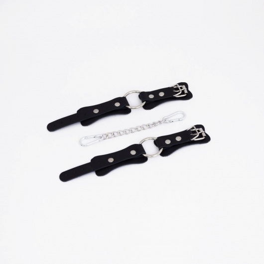 Черные кожаные наручники с кольцом - Crazy Handmade - купить с доставкой в Благовещенске