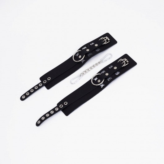 Черные кожаные оковы Sex - Crazy Handmade - купить с доставкой в Благовещенске