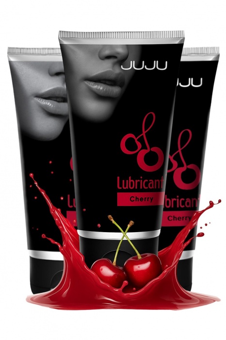 Набор из 3 съедобных лубрикантов JUJU со вкусом вишни - JuJu - купить с доставкой в Благовещенске