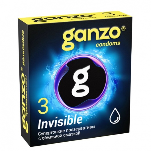 Супертонкие презервативы Ganzo Invisible - 3 шт. - Ganzo - купить с доставкой в Благовещенске