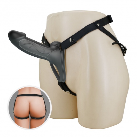 Черный полый мужской страпон London - 16,8 см. - Baile - купить с доставкой в Благовещенске