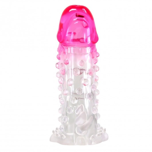 Прозрачно-розовая насадка на пенис Wilford - 13,5 см. - Baile - в Благовещенске купить с доставкой